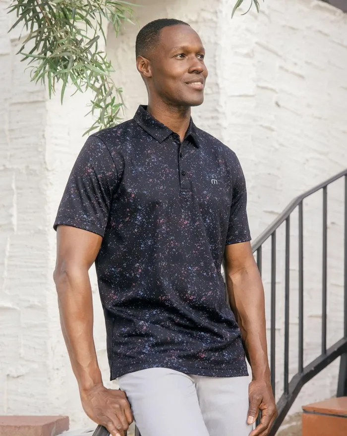Men Polos TravisMathew SPLATTER PRINT POLO Black