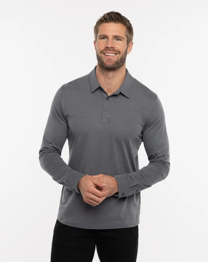 Men Polos TravisMathew STATE ROOM POLO Heather Quiet Shade