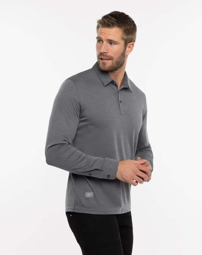 Men Polos TravisMathew STATE ROOM POLO Heather Quiet Shade