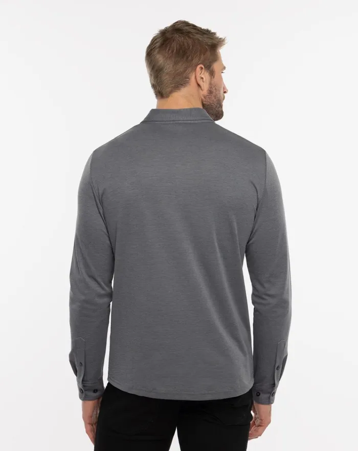 Men Polos TravisMathew STATE ROOM POLO Heather Quiet Shade