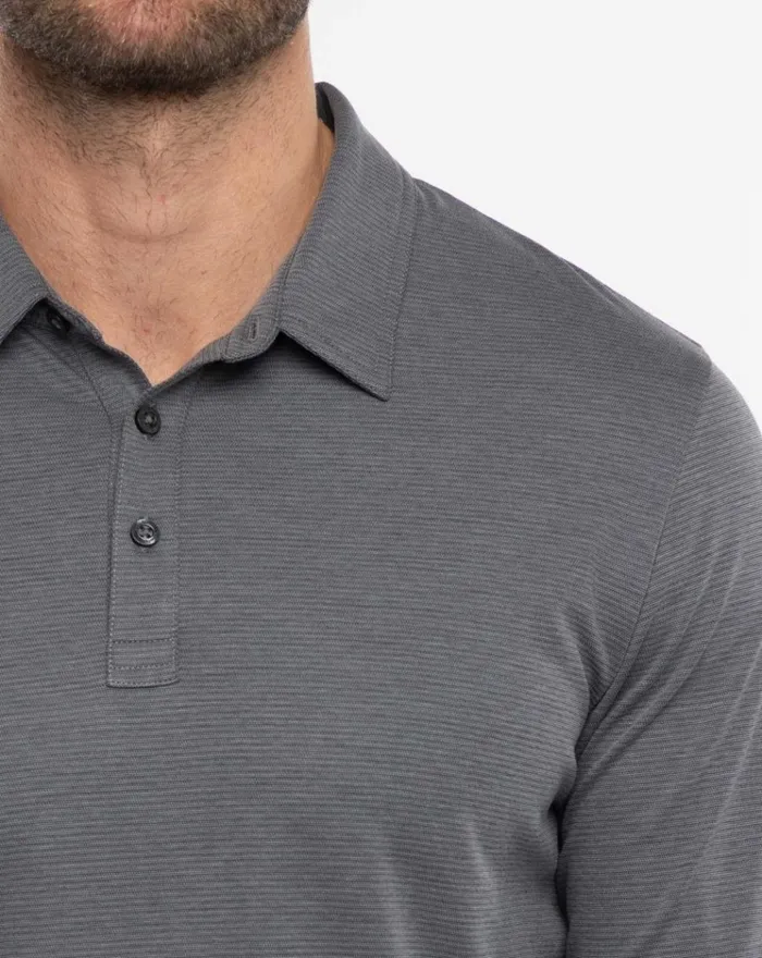 Men Polos TravisMathew STATE ROOM POLO Heather Quiet Shade