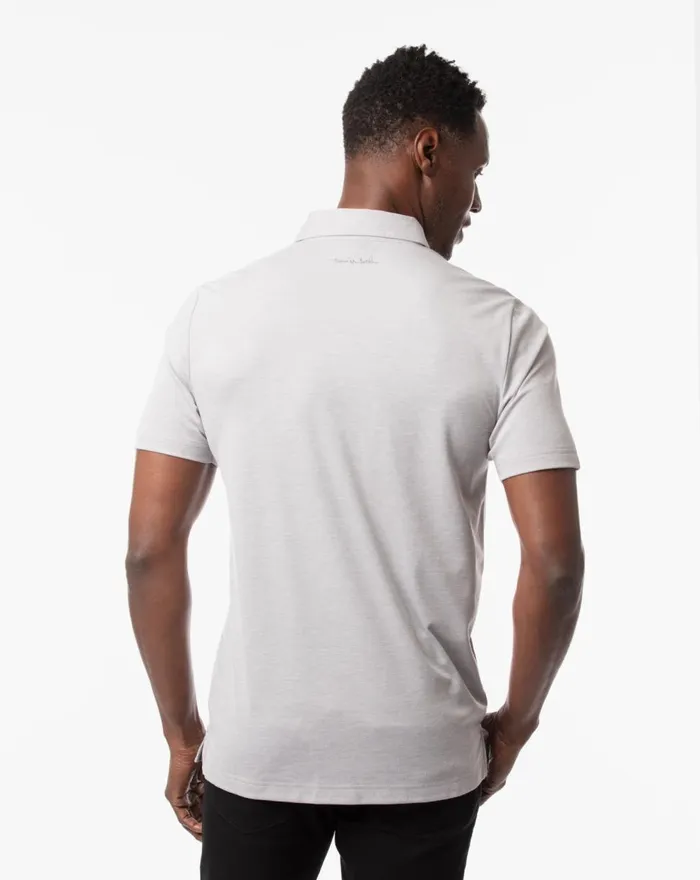Men Polos TravisMathew TAKE COMFORT POLO Heather Light Grey