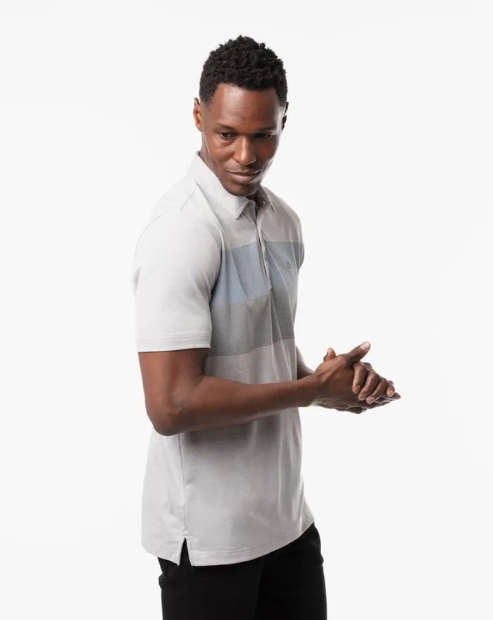 Men Polos TravisMathew TAKE COMFORT POLO Heather Light Grey