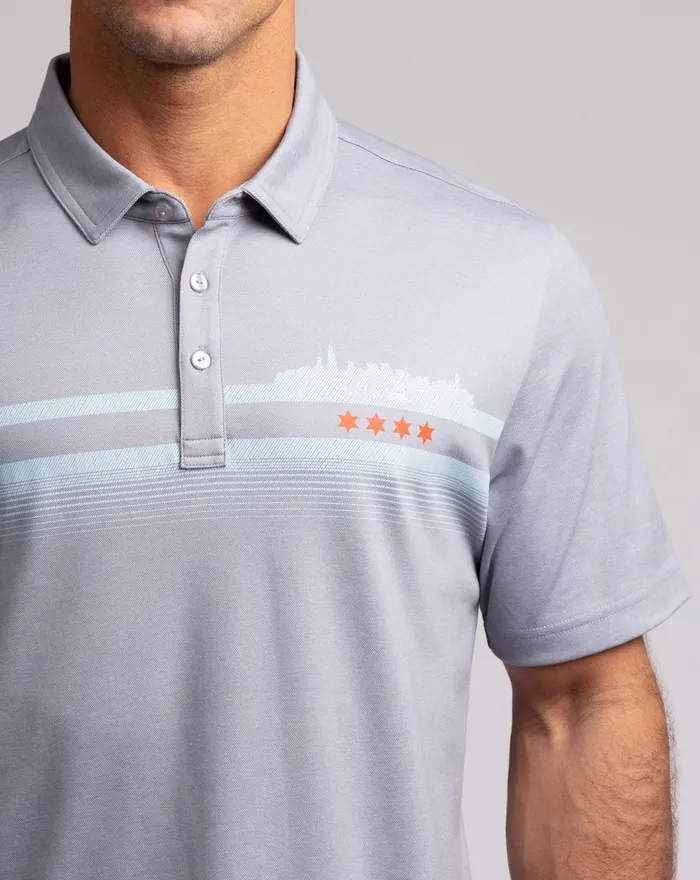 Men Polos TravisMathew TAKE THE L POLO Heather Quiet Shade