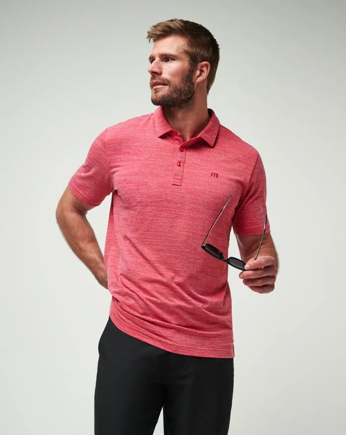 Men Polos TravisMathew THE HEATER POLO Heather Scooter