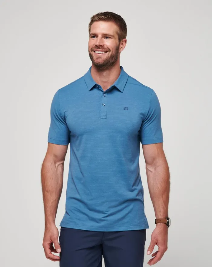 Men Polos TravisMathew THE HEATER POLO Stellar Blue