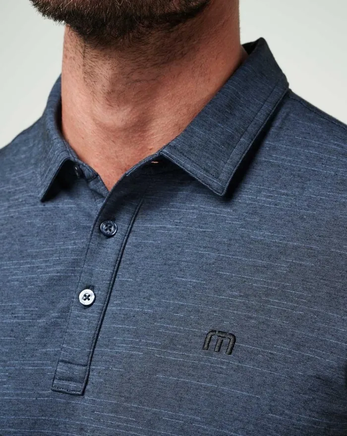 Men Polos TravisMathew THE HEATER POLO Vintage Indigoblack