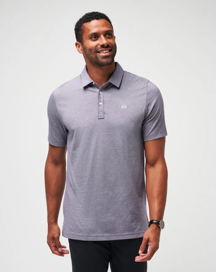 Men Polos TravisMathew THE ZINNA POLO Blackberry Cordialwhite