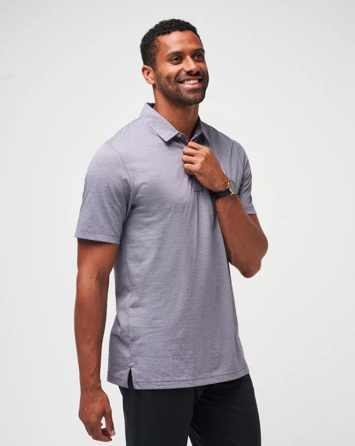 Men Polos TravisMathew THE ZINNA POLO Blackberry Cordialwhite