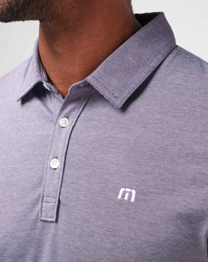 Men Polos TravisMathew THE ZINNA POLO Blackberry Cordialwhite