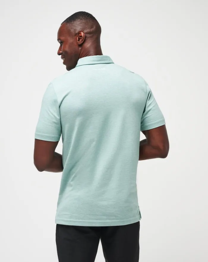 Men Polos TravisMathew THE ZINNA POLO Heather Beryl Green