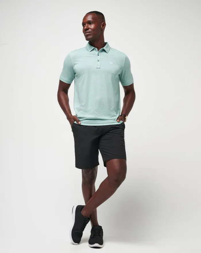 Men Polos TravisMathew THE ZINNA POLO Heather Beryl Green