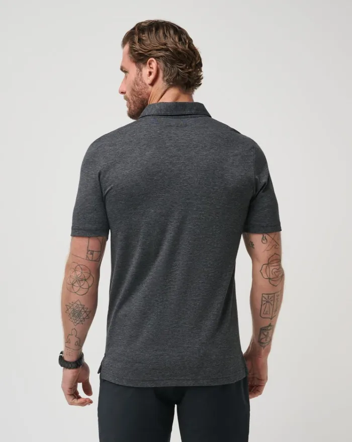 Men Polos TravisMathew THE ZINNA POLO Heather Black