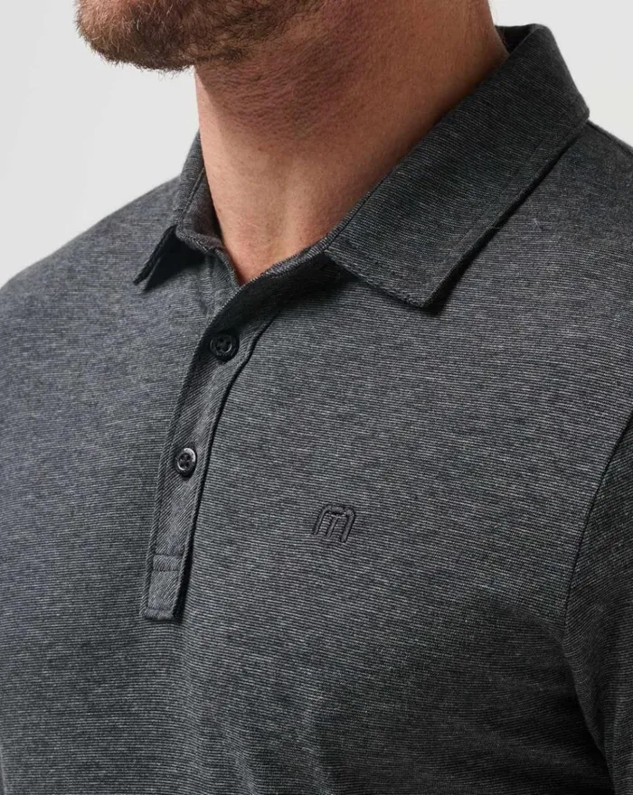 Men Polos TravisMathew THE ZINNA POLO Heather Black