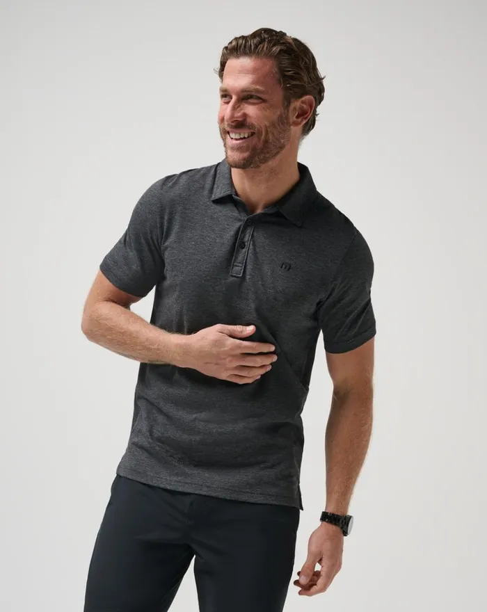 Men Polos TravisMathew THE ZINNA POLO Heather Black