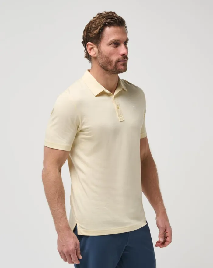 Men Polos TravisMathew THE ZINNA POLO Heather Pale Banana