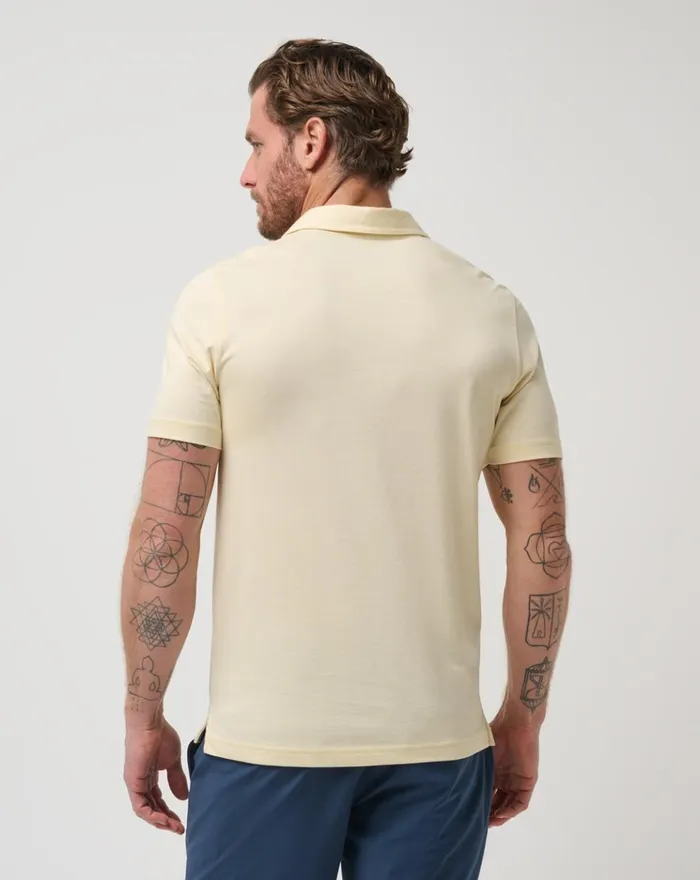 Men Polos TravisMathew THE ZINNA POLO Heather Pale Banana
