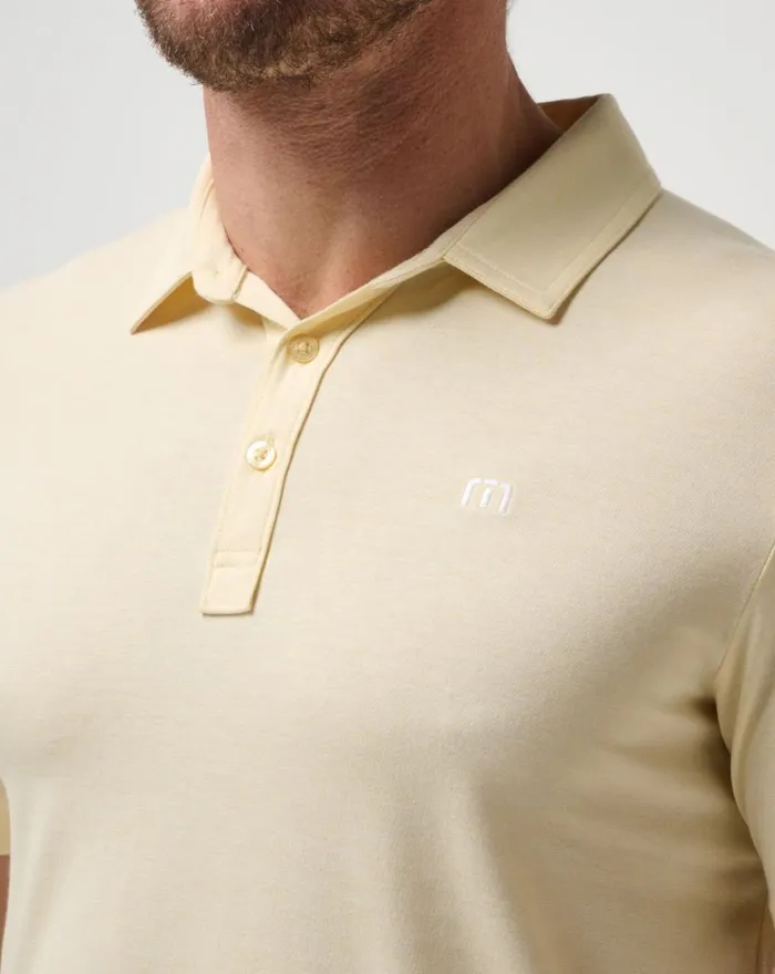 Men Polos TravisMathew THE ZINNA POLO Heather Pale Banana