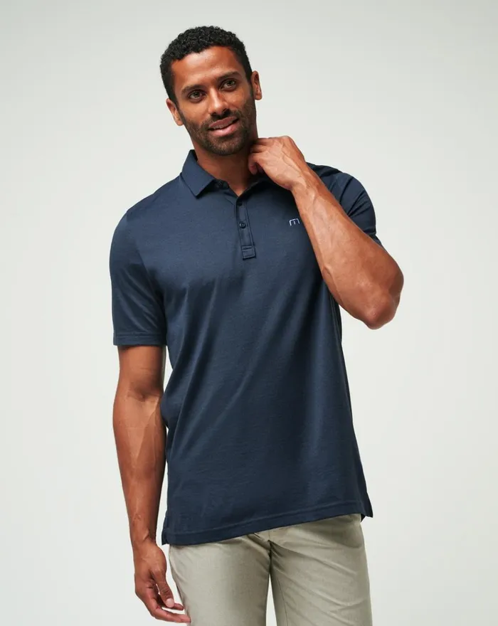 Men Polos TravisMathew THE ZINNA POLO Vintage Indigoblack