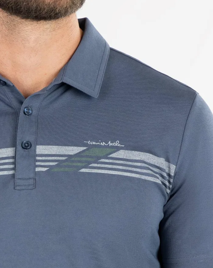 Men Polos TravisMathew THREE HILLS POLO Insigniavintage Indigo
