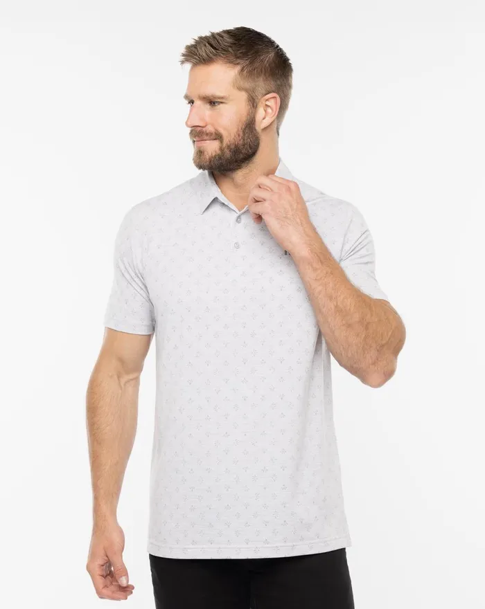 Men Polos TravisMathew TOUR BOOK POLO Heather Light Grey