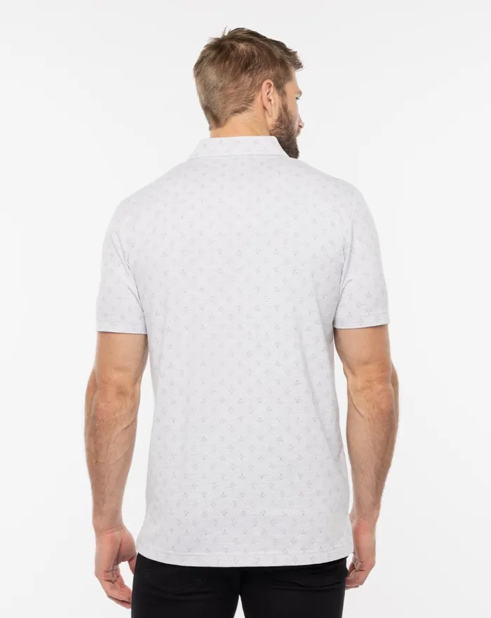 Men Polos TravisMathew TOUR BOOK POLO Heather Light Grey