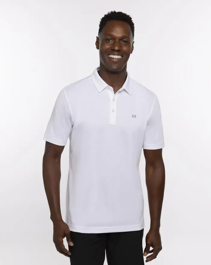 Men Polos TravisMathew TOUR GUIDE POLO White