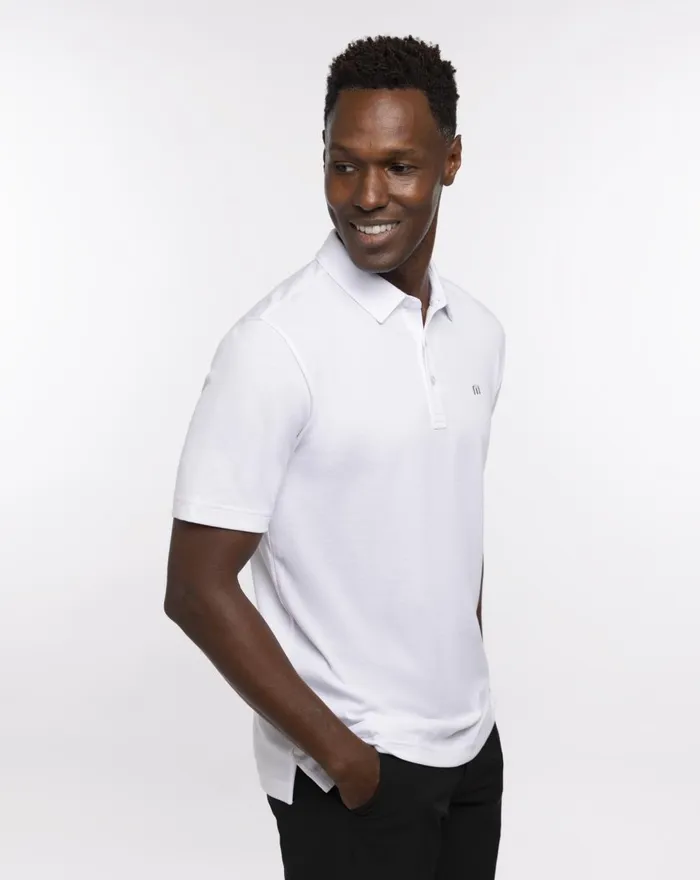 Men Polos TravisMathew TOUR GUIDE POLO White
