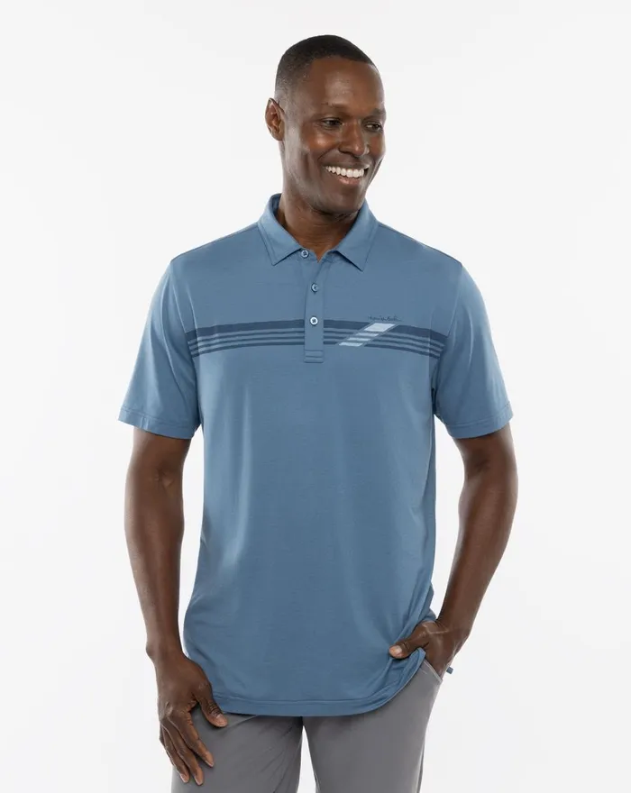 Men Polos TravisMathew VILLA LIFE POLO Stellar Blue