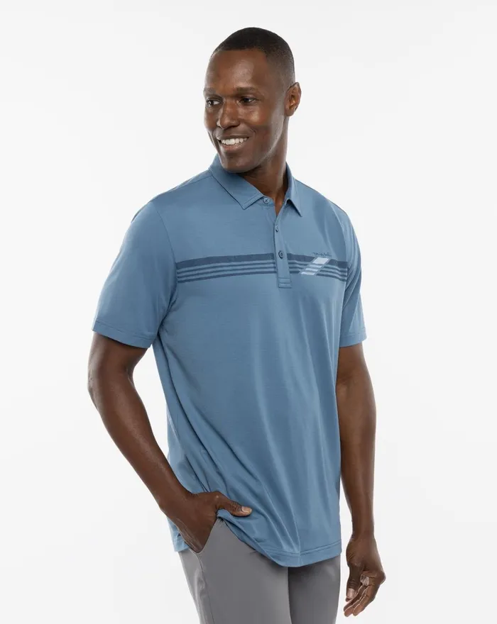 Men Polos TravisMathew VILLA LIFE POLO Stellar Blue