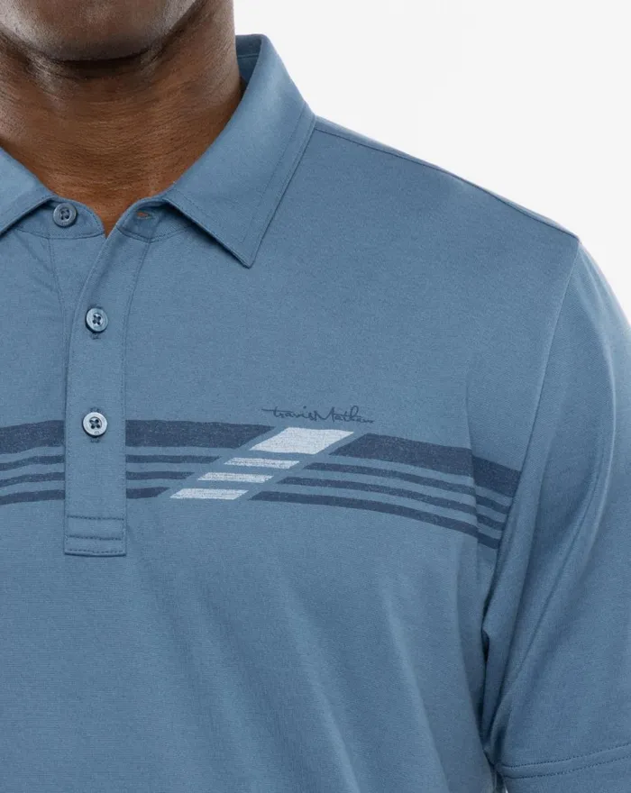 Men Polos TravisMathew VILLA LIFE POLO Stellar Blue