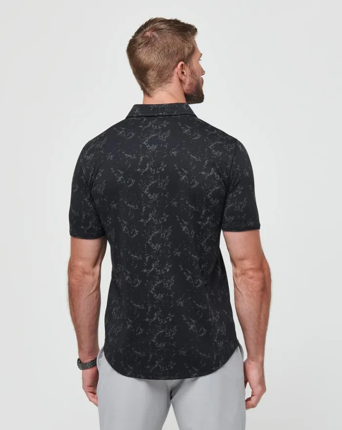 Men Polos TravisMathew WARMER TIDES SCOOP POLO Black