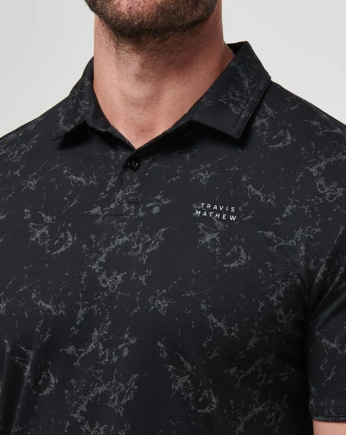 Men Polos TravisMathew WARMER TIDES SCOOP POLO Black
