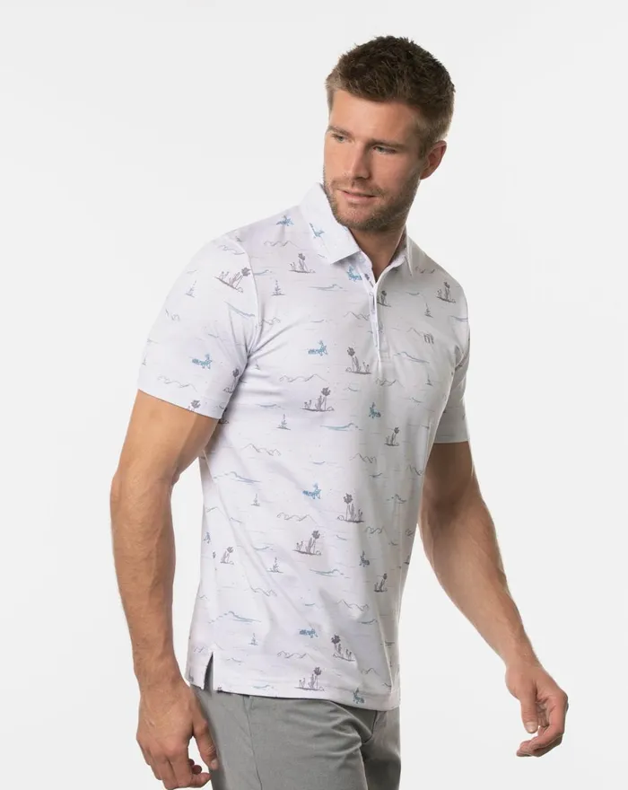 Men Polos TravisMathew WARP DRIVE POLO White