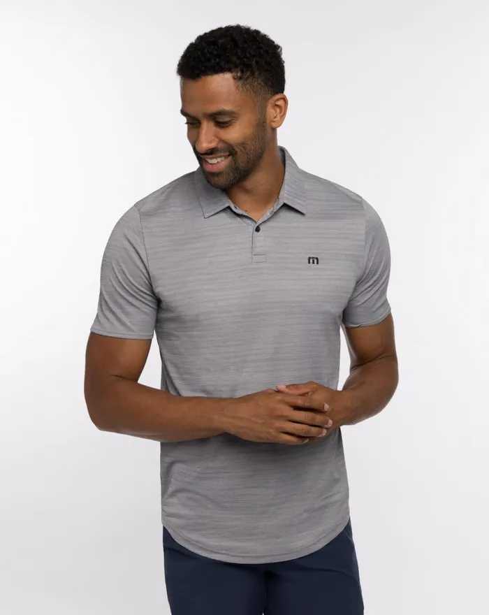 Men Polos TravisMathew WHAT A LEGEND POLO Heather Medium Grey