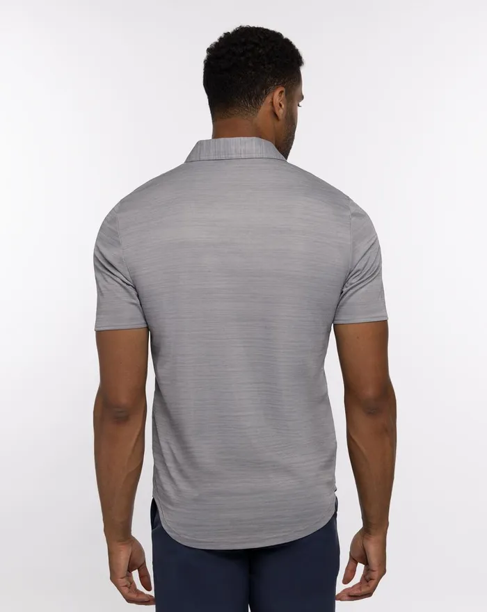 Men Polos TravisMathew WHAT A LEGEND POLO Heather Medium Grey