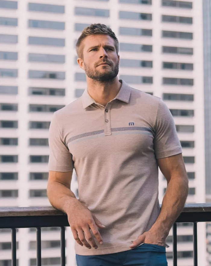 Men Polos TravisMathew WOLF MOON POLO Heather Portabella