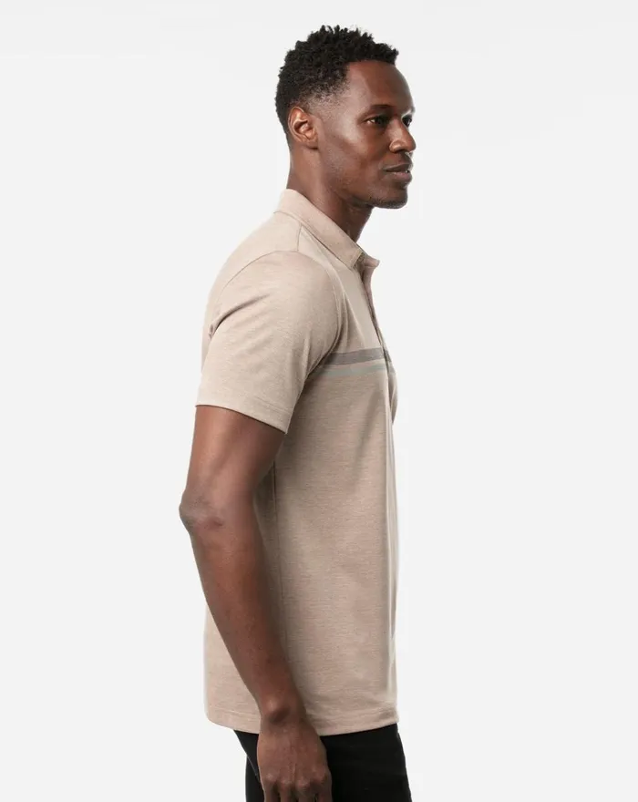 Men Polos TravisMathew WOLF MOON POLO Heather Portabella