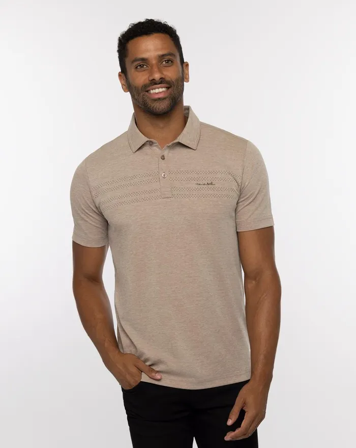 Men Polos TravisMathew WOODLAND POLO Heather Portabella