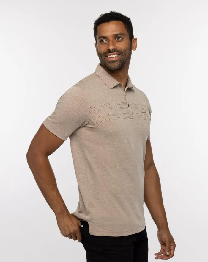 Men Polos TravisMathew WOODLAND POLO Heather Portabella