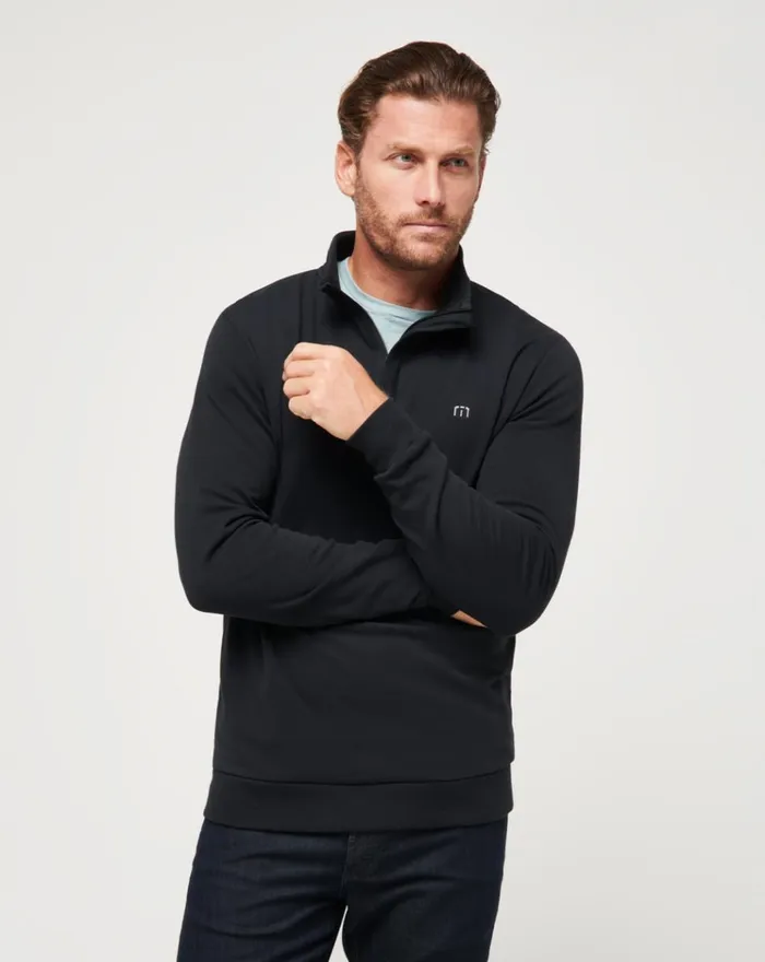Men Quarter Zips TravisMathew CLOUD QUARTER ZIP 20 Black