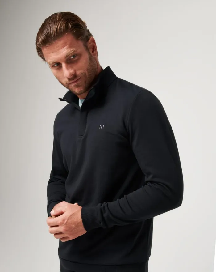 Men Quarter Zips TravisMathew CLOUD QUARTER ZIP 20 Black