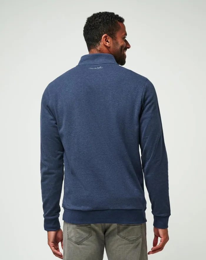 Men Quarter Zips TravisMathew CLOUD QUARTER ZIP 20 Heather Blue