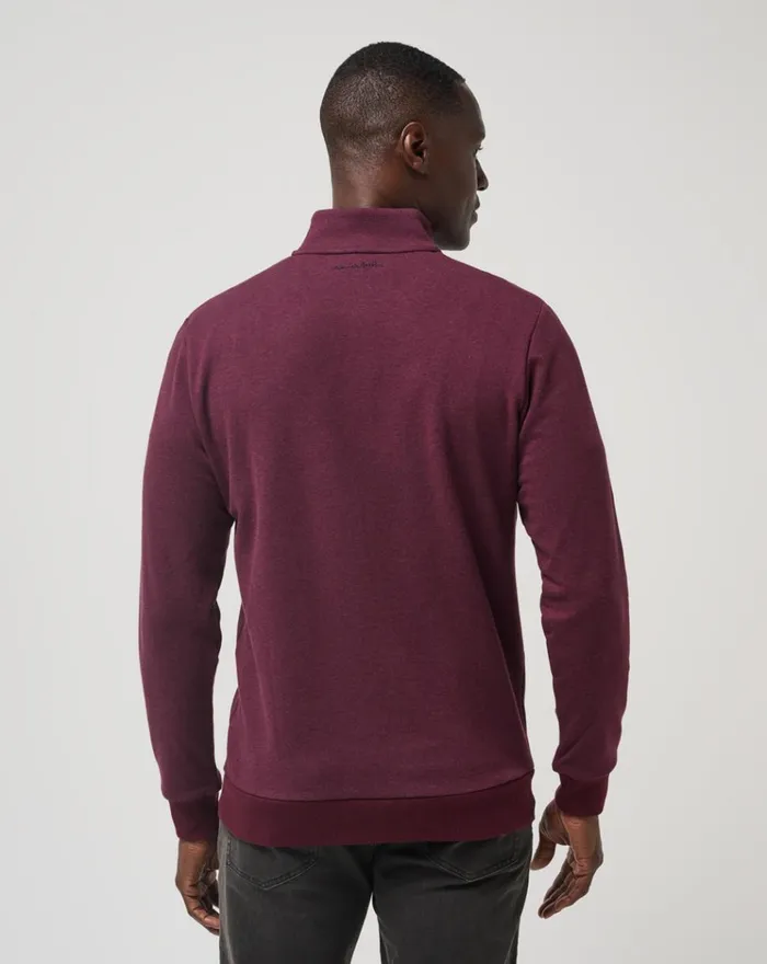 Men Quarter Zips TravisMathew CLOUD QUARTER ZIP 20 Heather Dark Red