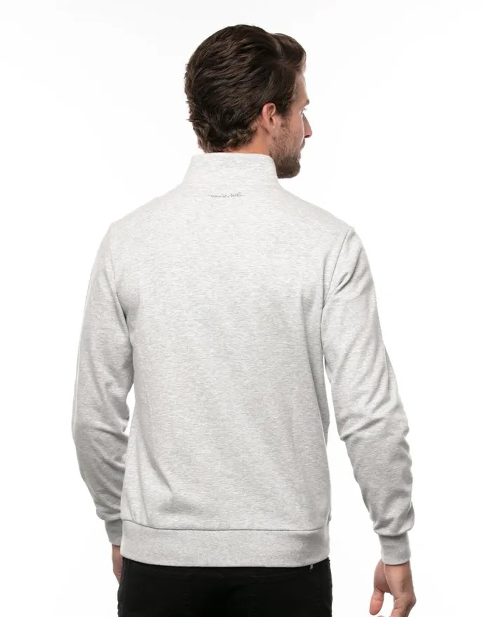 Men Quarter Zips TravisMathew CLOUD QUARTER ZIP 20 Heather Light Grey