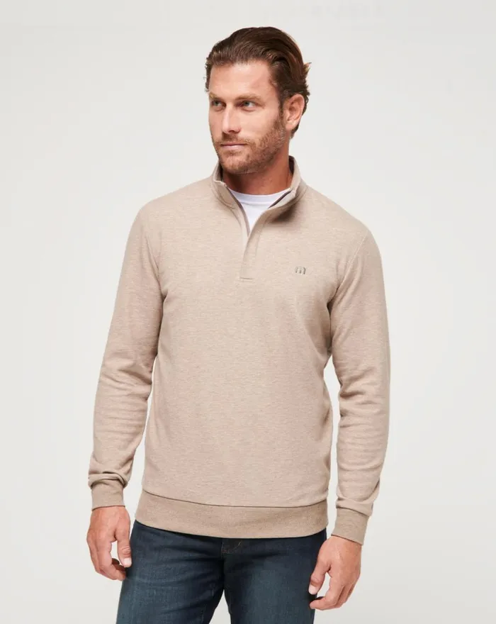 Men Quarter Zips TravisMathew CLOUD QUARTER ZIP 20 Portabella