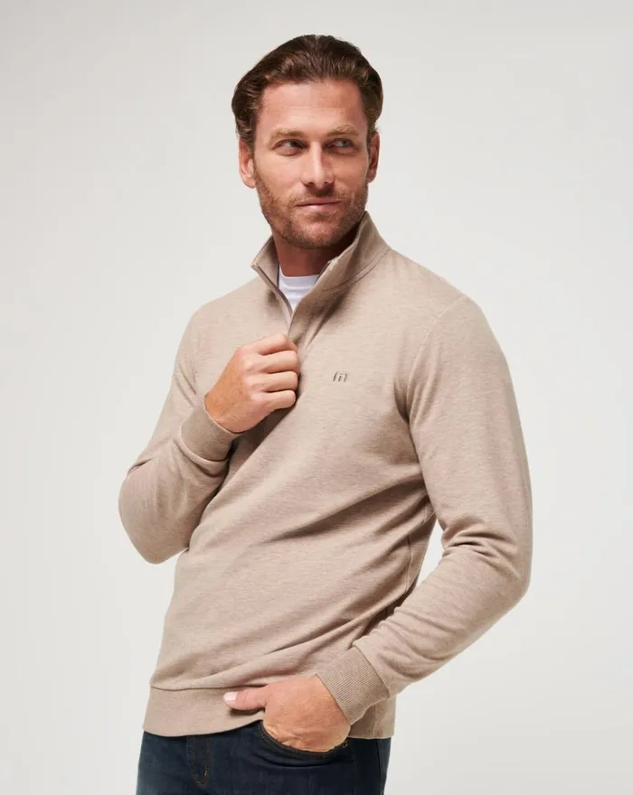 Men Quarter Zips TravisMathew CLOUD QUARTER ZIP 20 Portabella
