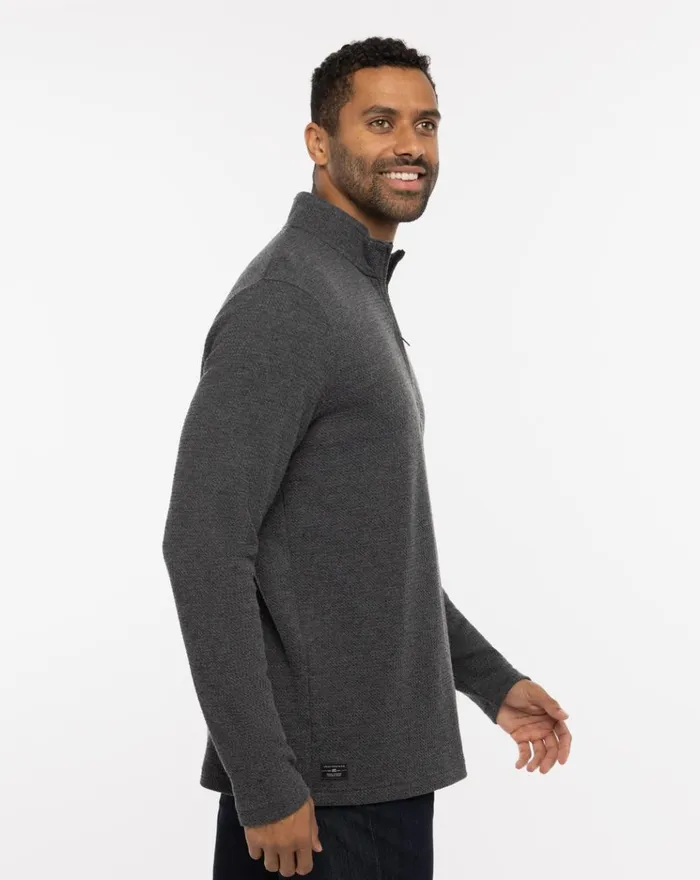Men Quarter Zips TravisMathew CLOUD WAFFLE QUARTER ZIP Charcoal