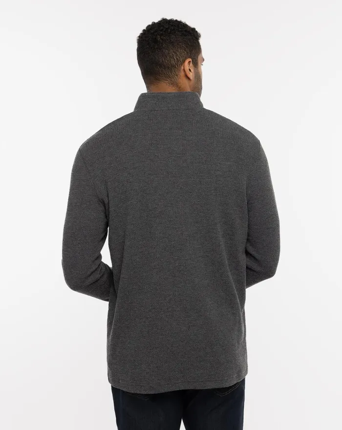 Men Quarter Zips TravisMathew CLOUD WAFFLE QUARTER ZIP Charcoal