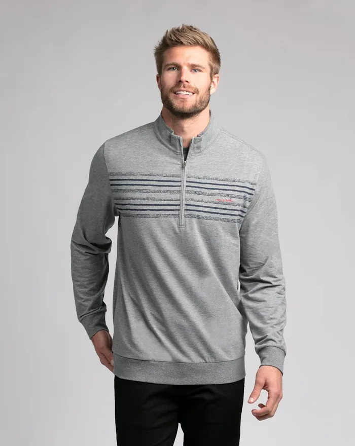 Men Quarter Zips TravisMathew DUCK BOAT QUARTER ZIP Heather Quiet Shade